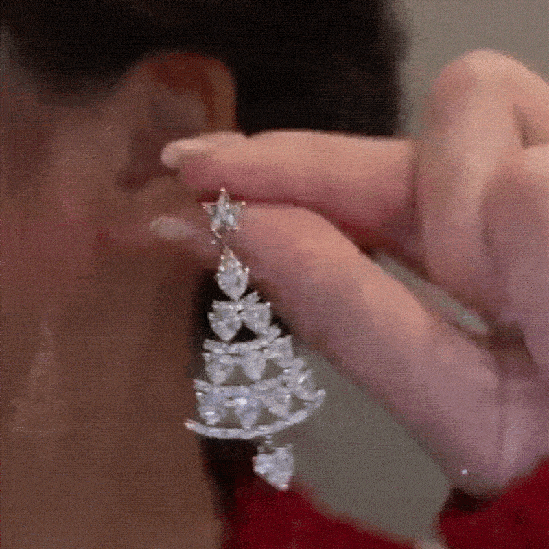 50% KORTING | SparklingPine™ - Kerstboom 925 zilveren oorbellen [Laatste dag korting]