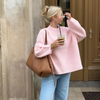 Aria™ - Gezellig in Roze Trui Met Ronde Hals