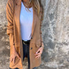 Casual halflange jas met knoopsluiting voor dames met revers™