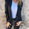 Casual halflange jas met knoopsluiting voor dames met revers™