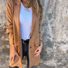 Casual halflange jas met knoopsluiting voor dames met revers™