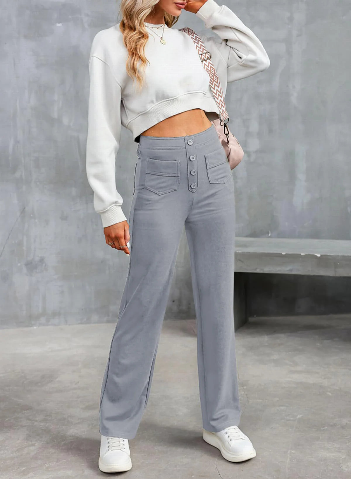 1+1 GRATIS | Casual stretchbroek voor dames met hoge taille™ - Moeiteloze stijl en flatterende pasvorm!