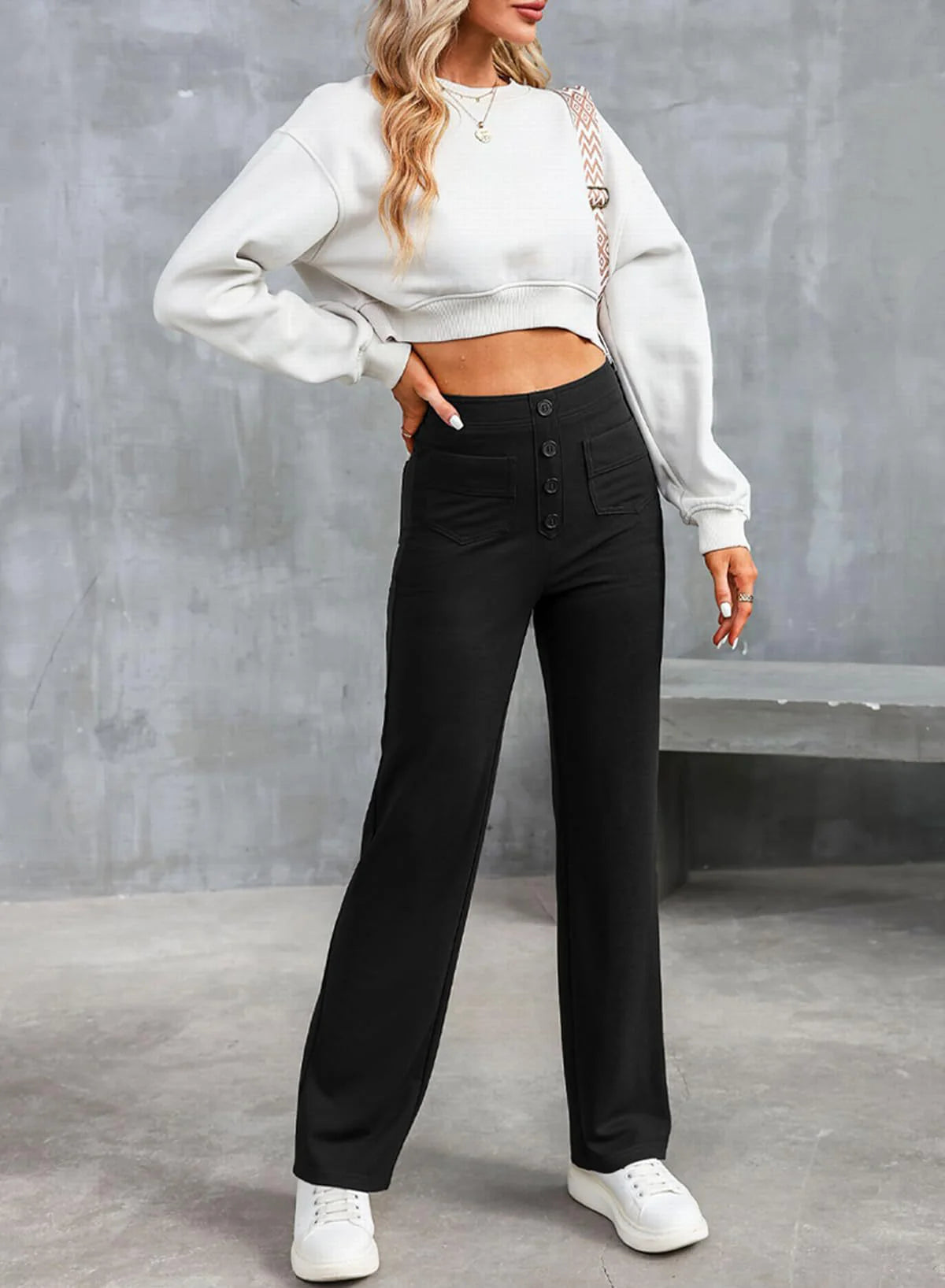 1+1 GRATIS | Casual stretchbroek voor dames met hoge taille™ - Moeiteloze stijl en flatterende pasvorm!