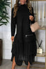 Eleni™ - Gebreide jurk met effen patchwork voor casual Dames