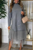 Eleni™ - Gebreide jurk met effen patchwork voor casual Dames